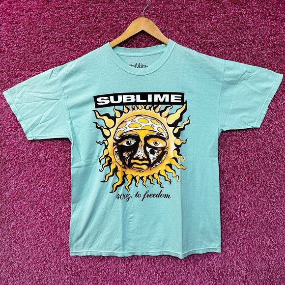 Sublime 40oz To Freedom Teal Blue Tshirt size S/M - Picture 1 of 5